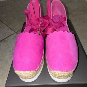 Vince Camuto Pink Espadrille Slip-Ons with Bow